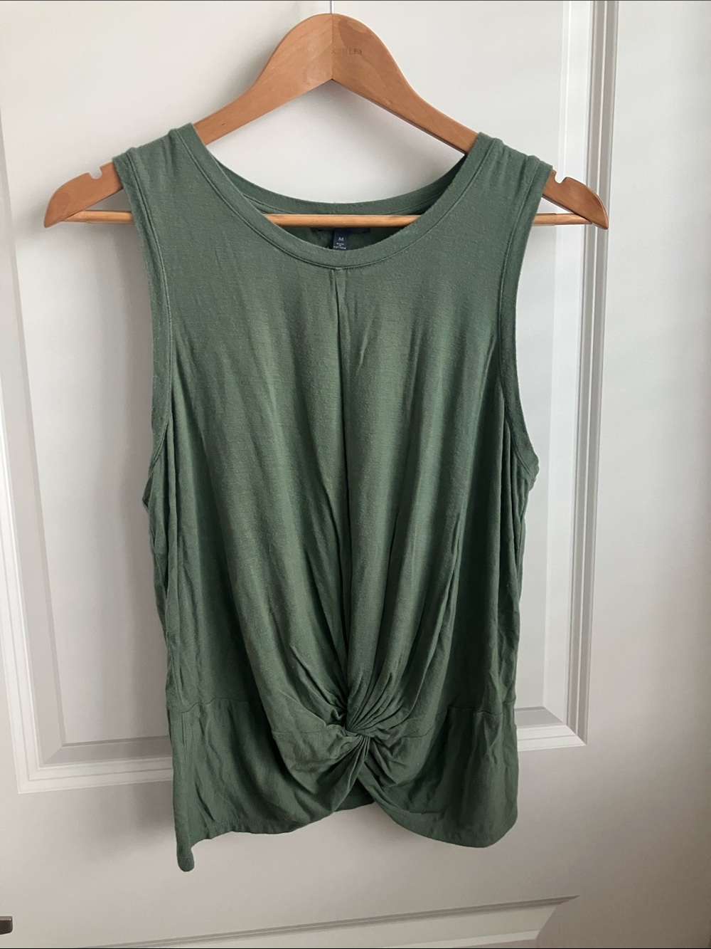 Madison Olive Green Twist-Front Tank